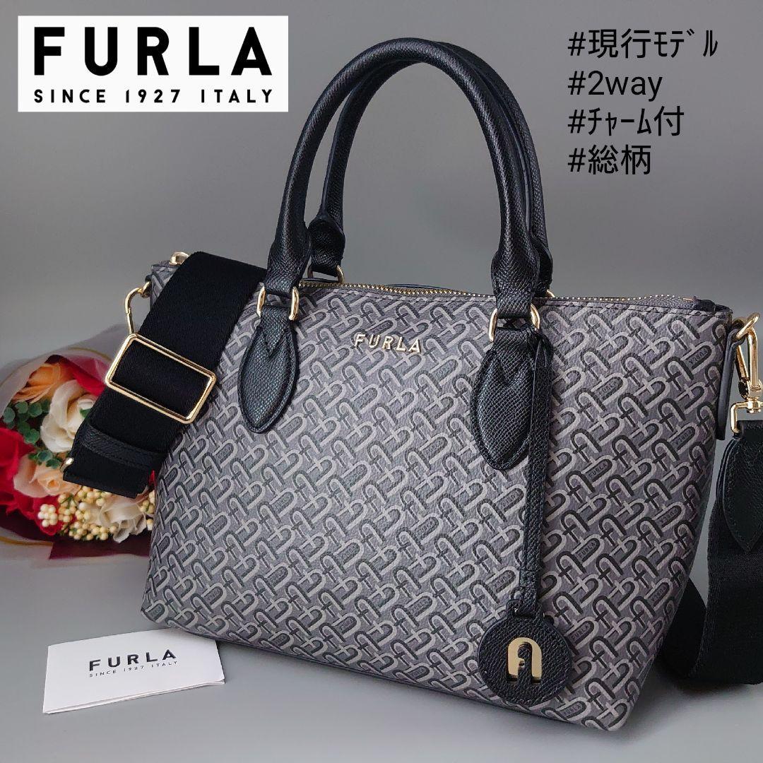 美品 FURLA フルラ ミネルヴァ MINERVA 2way ショルダーバッグ 総柄