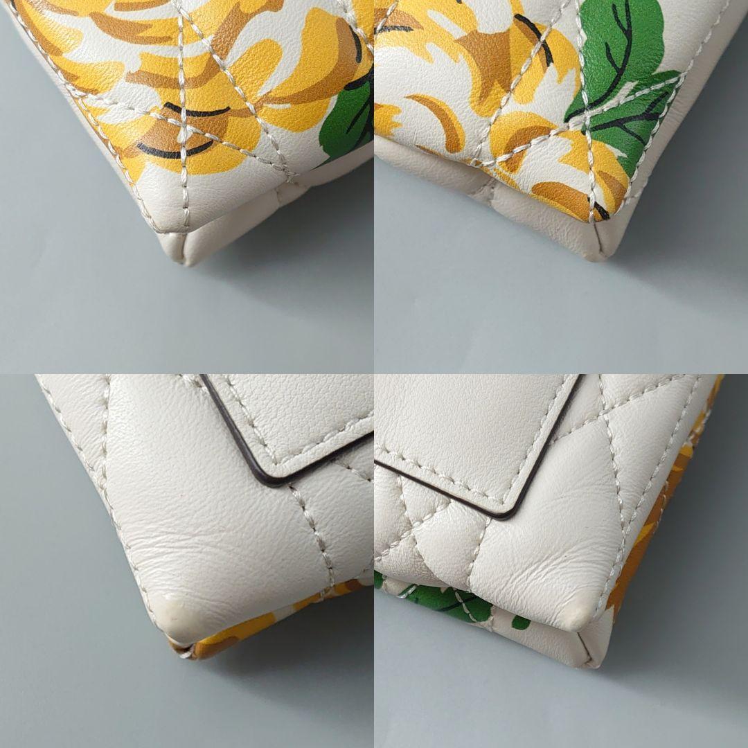 美品 Tory Burch トリーバーチ KIRA CHEVRON QUILTED FLORAL キラ