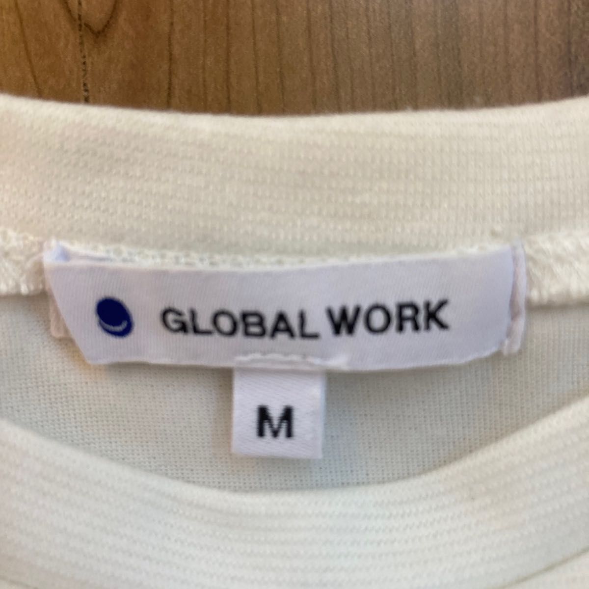 【美品】GLOBAL WORKグローバルワーク★人気！プリーツスカートドッキングワンピース★ホワイト白xグレーM