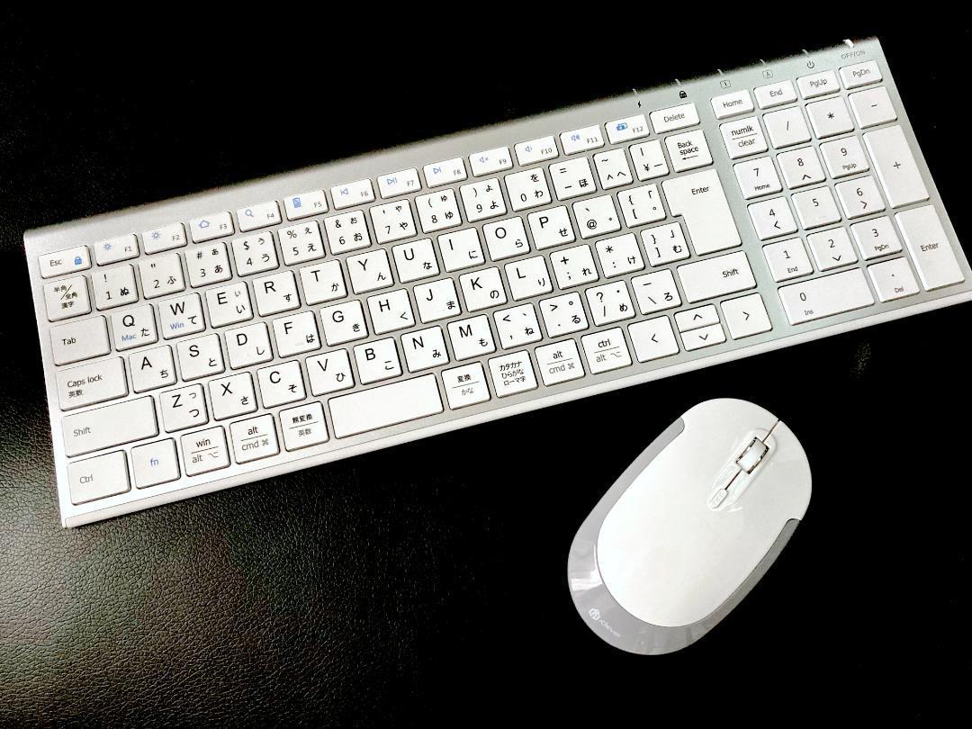 送料無料iCleverキーボードワイヤレスキーボードマウスセットテンキー付き無線日本語配列 静音超薄型3段調節DPI充電式パソコンPC多機能対応_画像9