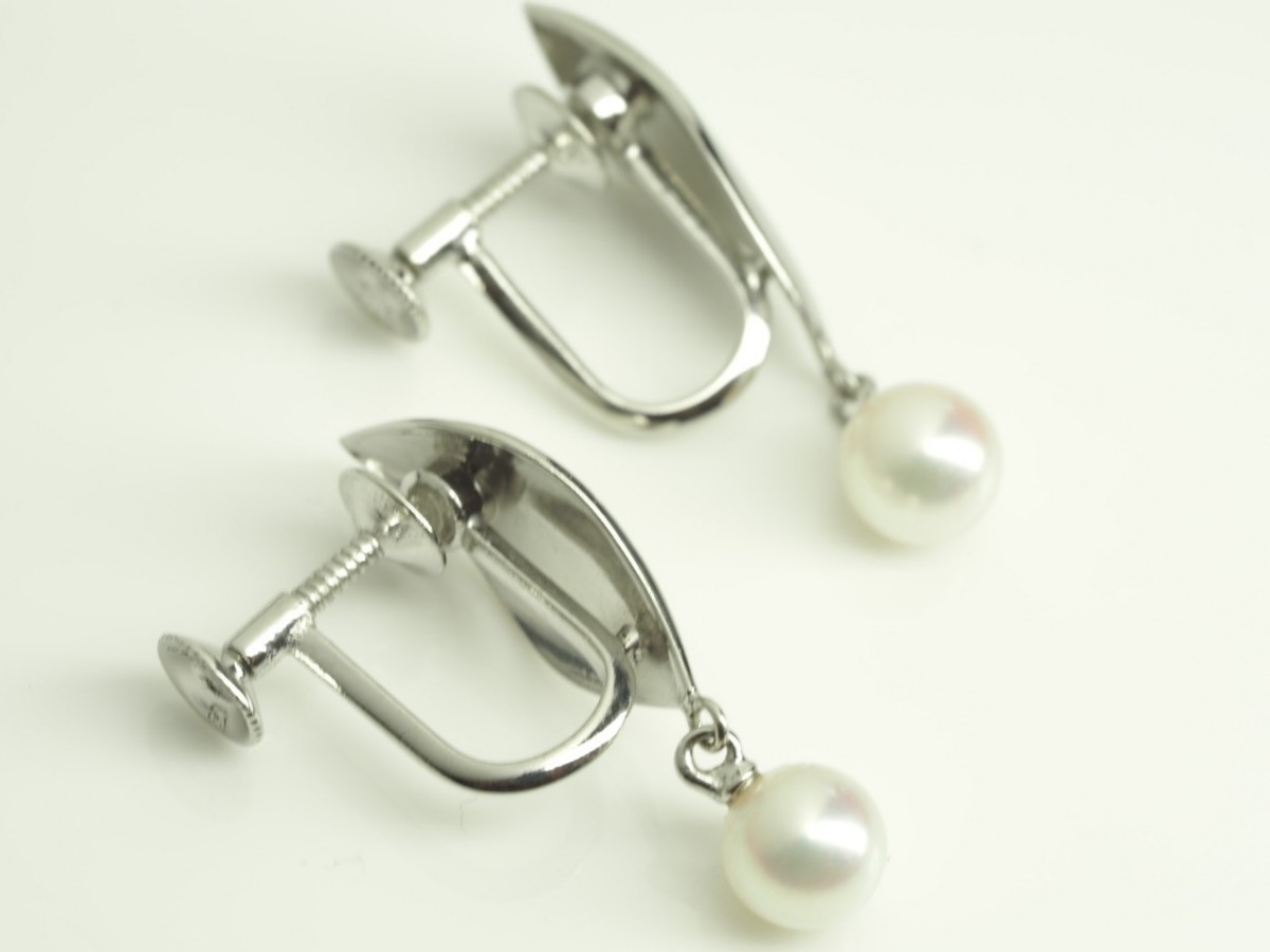 MIKIMOTO ミキモト 天然アコヤ本真珠イヤリング シルバー SILVER