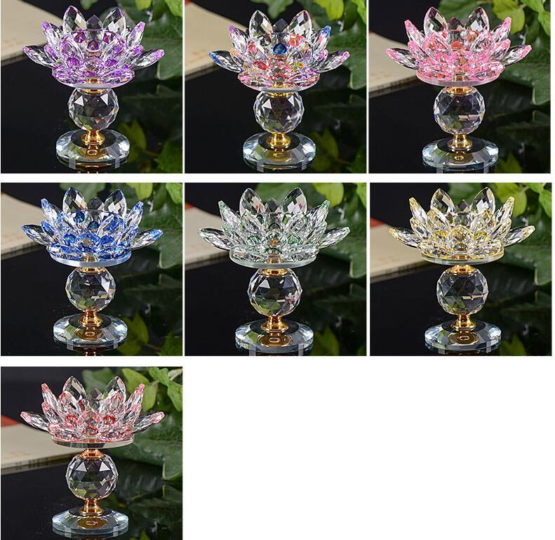 新品　新入荷 燭台 キャンドルホルダー クリスタルガラス 蓮の花 ロータス ローソク立て 置物 風水　2点セット　お色選択可_画像4