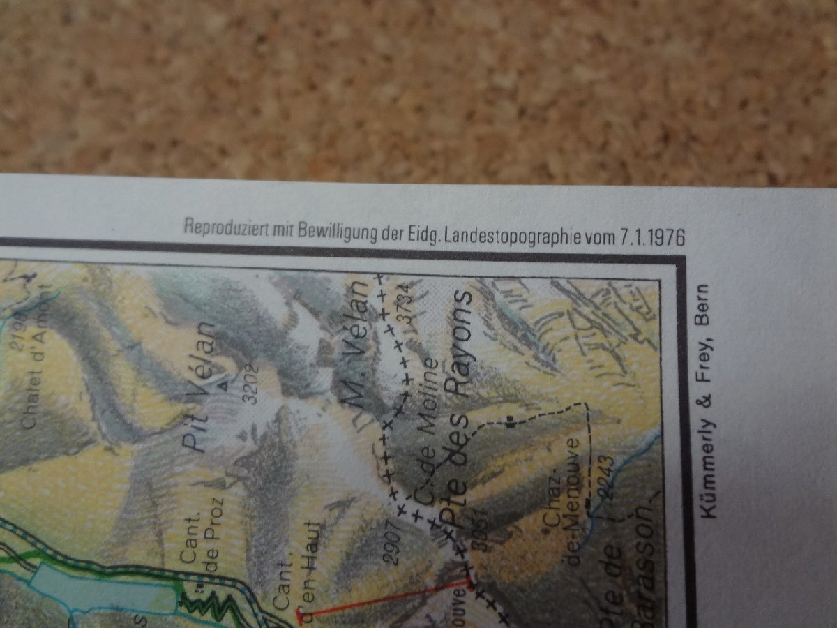 b□　ベルナーオーバーラント・ヴァレー　古い地図　スイス　/b27_画像4