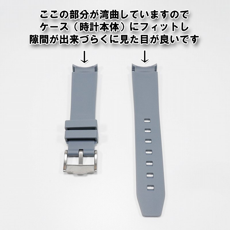 Swatch×OMEGA スウォッチ×オメガ 対応ラバーベルトB 尾錠付き グレー の画像3