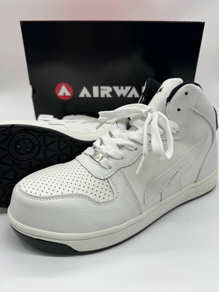 送料無料 26cm AIRWALK エアウォーク AW-641 ホワイト ベーシックウォーク ミッド 耐滑底 超軽量 樹脂先芯 安全靴 セーフティシューズ_画像1