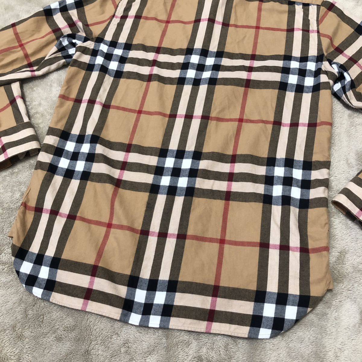 人気★美品 BURBERRY バーバリー 長袖シャツ ノバチェック メガチェック Lサイズ london england ロンドンイングランド  綿100%