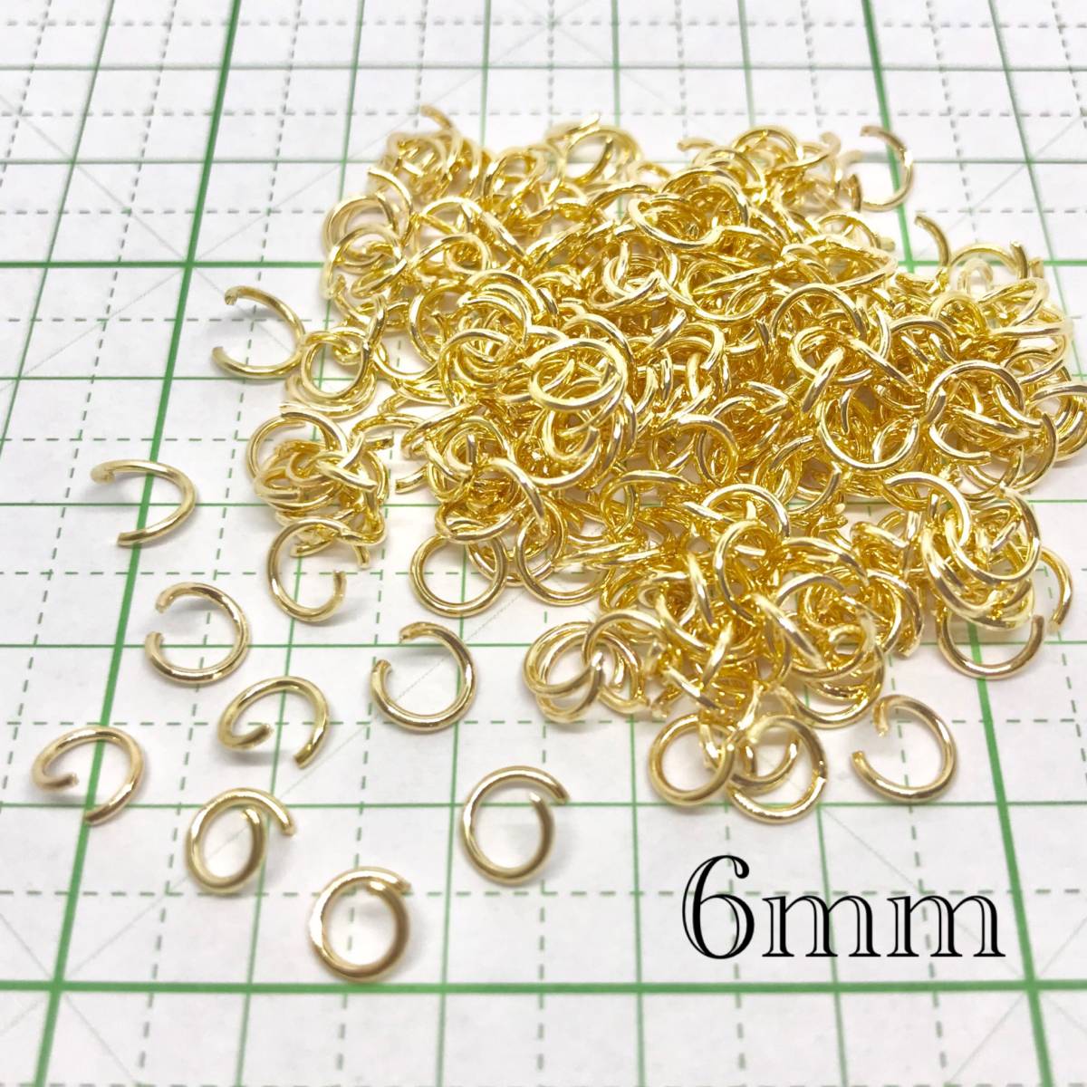 No.3 ゴールド 丸カン 6mm 大量 ハンドメイド アクセサリー パーツ 素材 金具 基礎 マルカン DIY 手作り 手芸 ピアス イヤリング チャーム_画像4