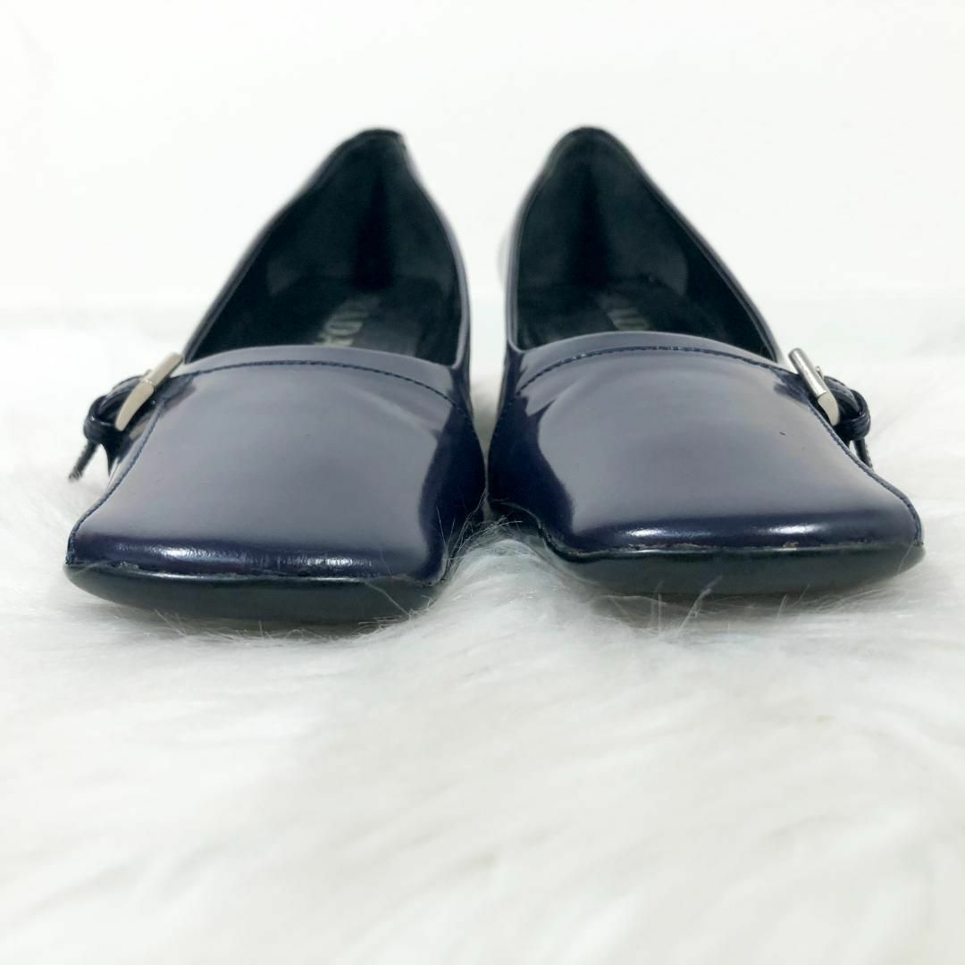 プラダ PRADA レザー パンプス シューズ ネイビー