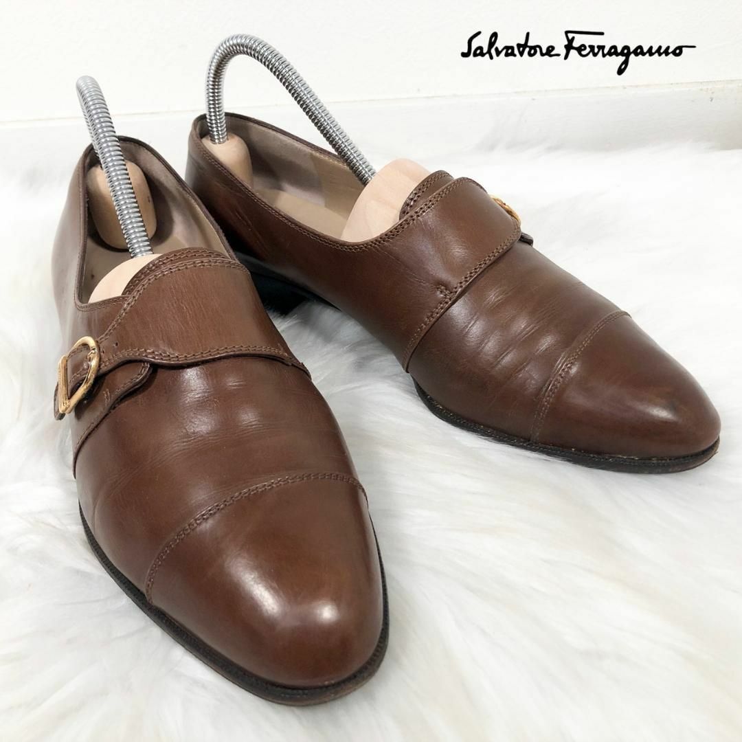 Salvatore Ferragamo フェラガモ レザー モンク 革靴