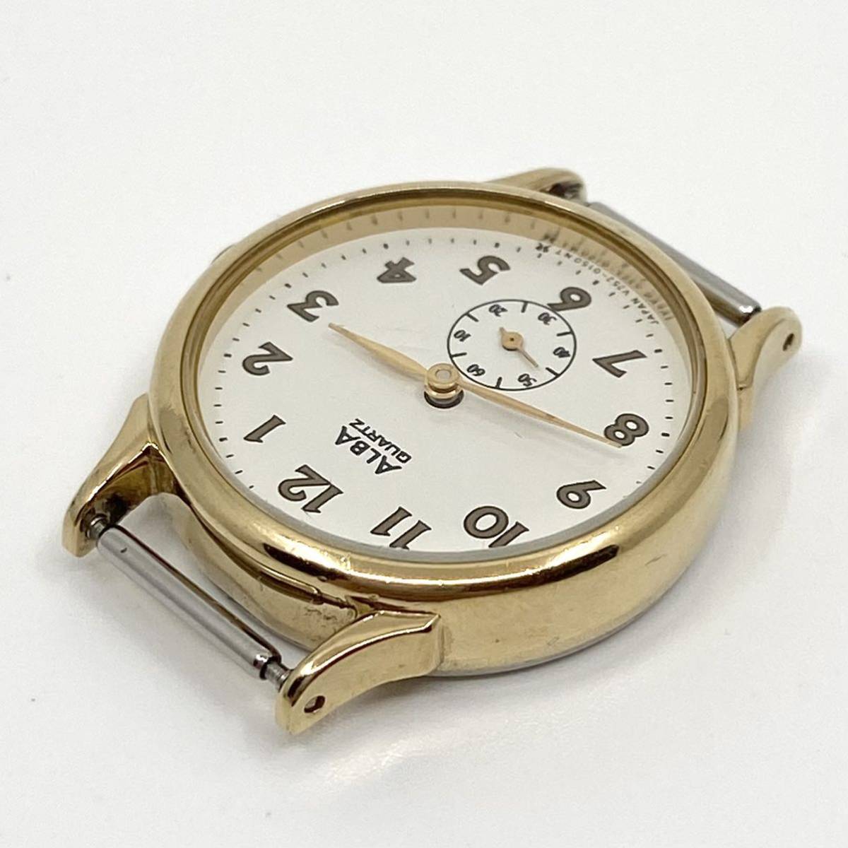 SEIKO ALBA スモールセコンド 腕時計 ホワイト ゴールド 白 金 セイコー アルバ D19_画像3