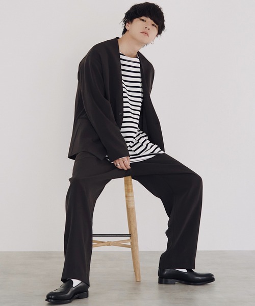 ☆【試着のみ】WYM LIDNM CARDIGAN JK RELAX SET-UP サイズS　チャコールグレー / remer Shiun_画像7