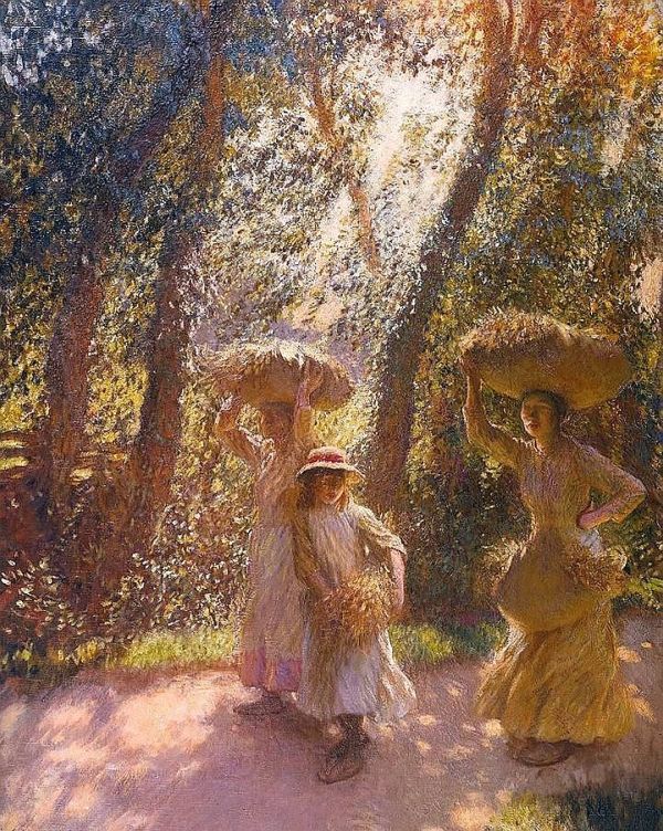 ジョージ・クラウゼン　ドライ　Tシャツ　花摘みの帰還　George Clausen　名画　絵画　グッズ_画像2