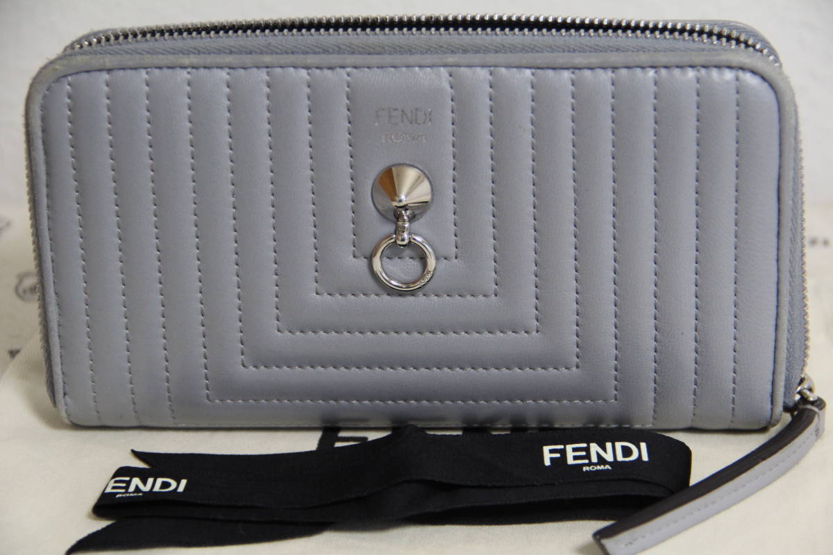 18％OFF】 美品 FENDI フエンディ バイザウエイレザー、ラウンド