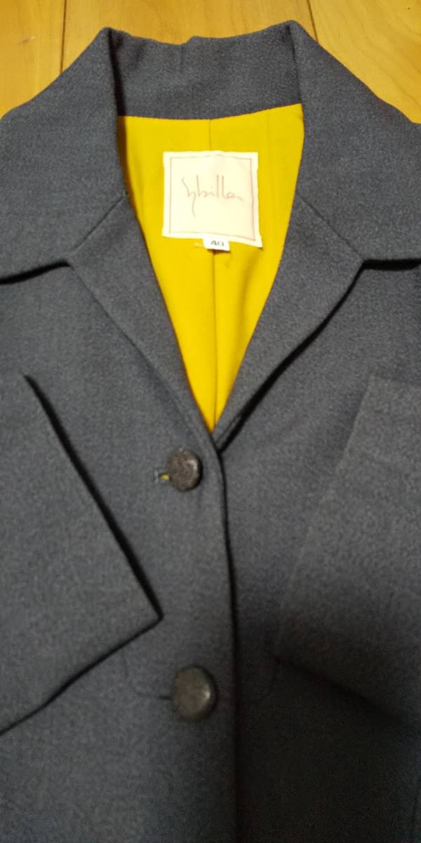 お気に入りの シビラ sybill ジャケット 長袖 グレー×黄 サークル柄