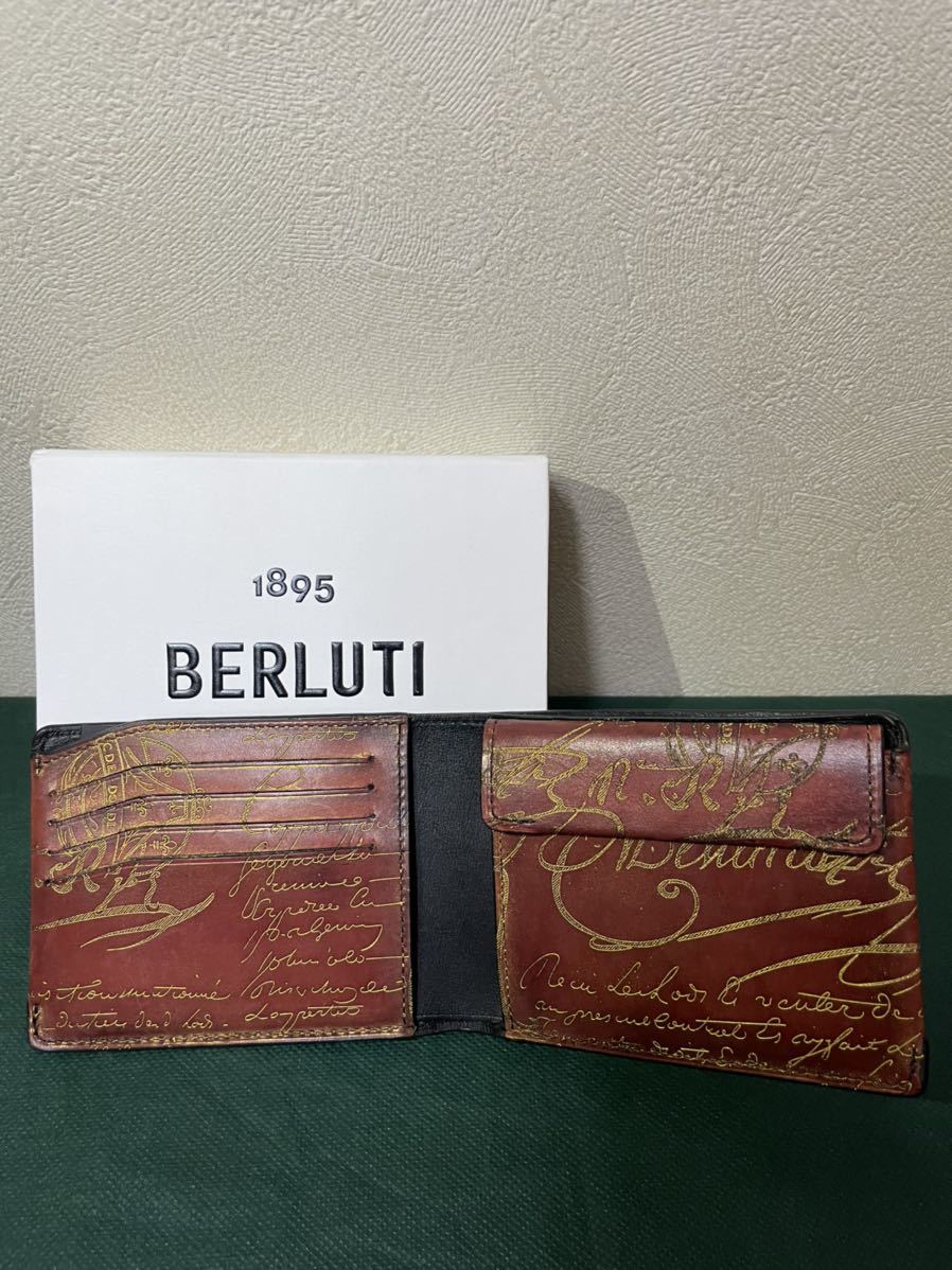 代引き人気 使用数回 Berluti ベルルッティ 財布 二つ折り財布 カード