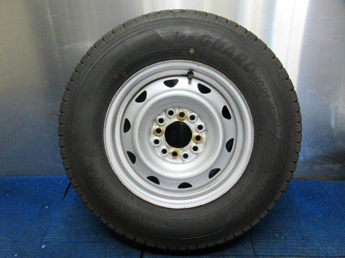 ★8-8.5分山★21年製★ ヨコハマ iG91 165/80R13 90/88N LT　マルチスチール 13×5J +40 4H-100/110/114.3 4本セット スタッドレス　A348_画像5