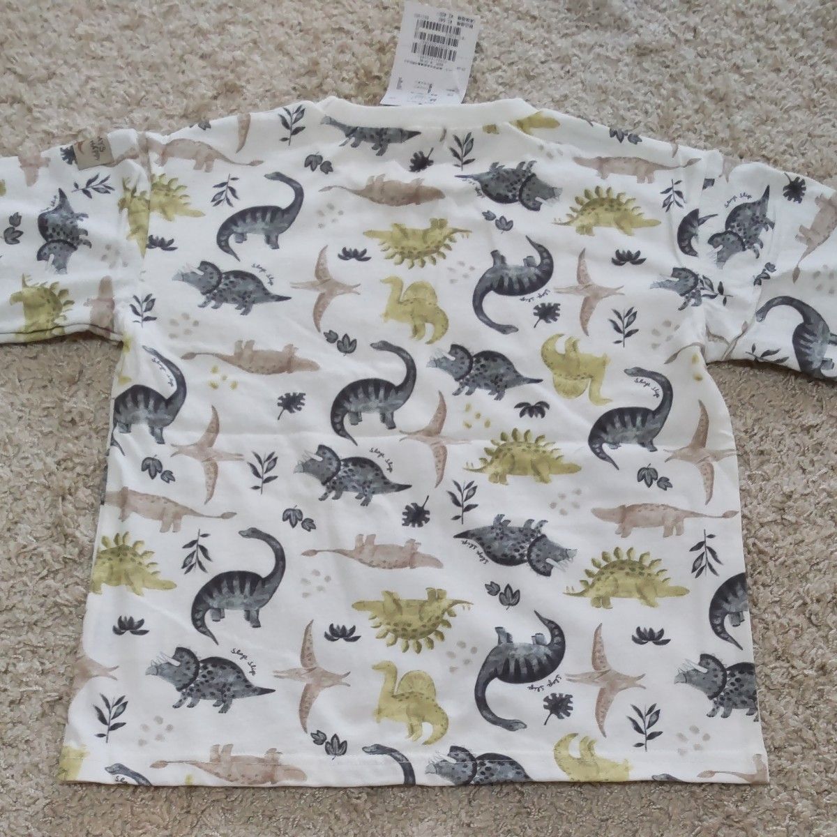 【タグ付き新品】SLAPSLIP 恐竜ワッフルレイヤード風　長袖Tシャツ　ロンT　130