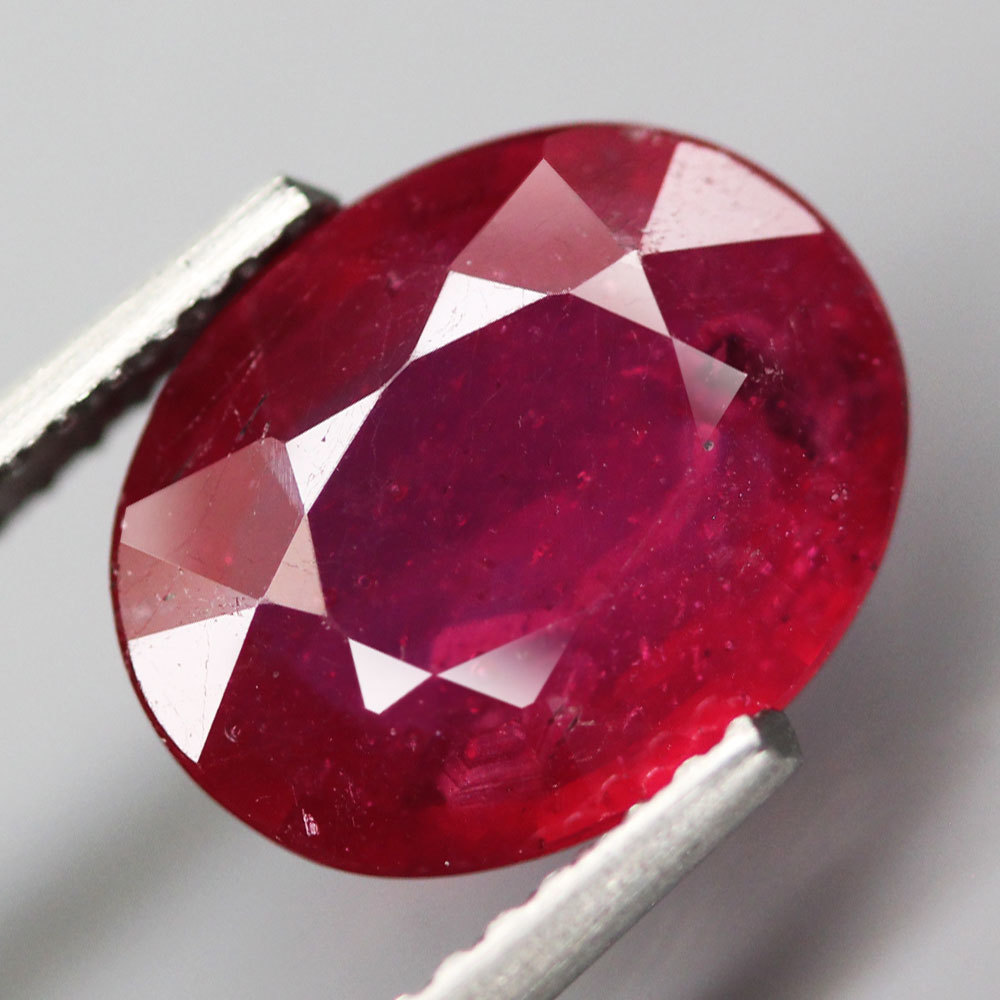 【天然大粒ルビールース 2.82ct:2364】モザンビーク産 Natural Ruby 裸石 標本 鉱物 宝石 コランダム jewelry Mozambique