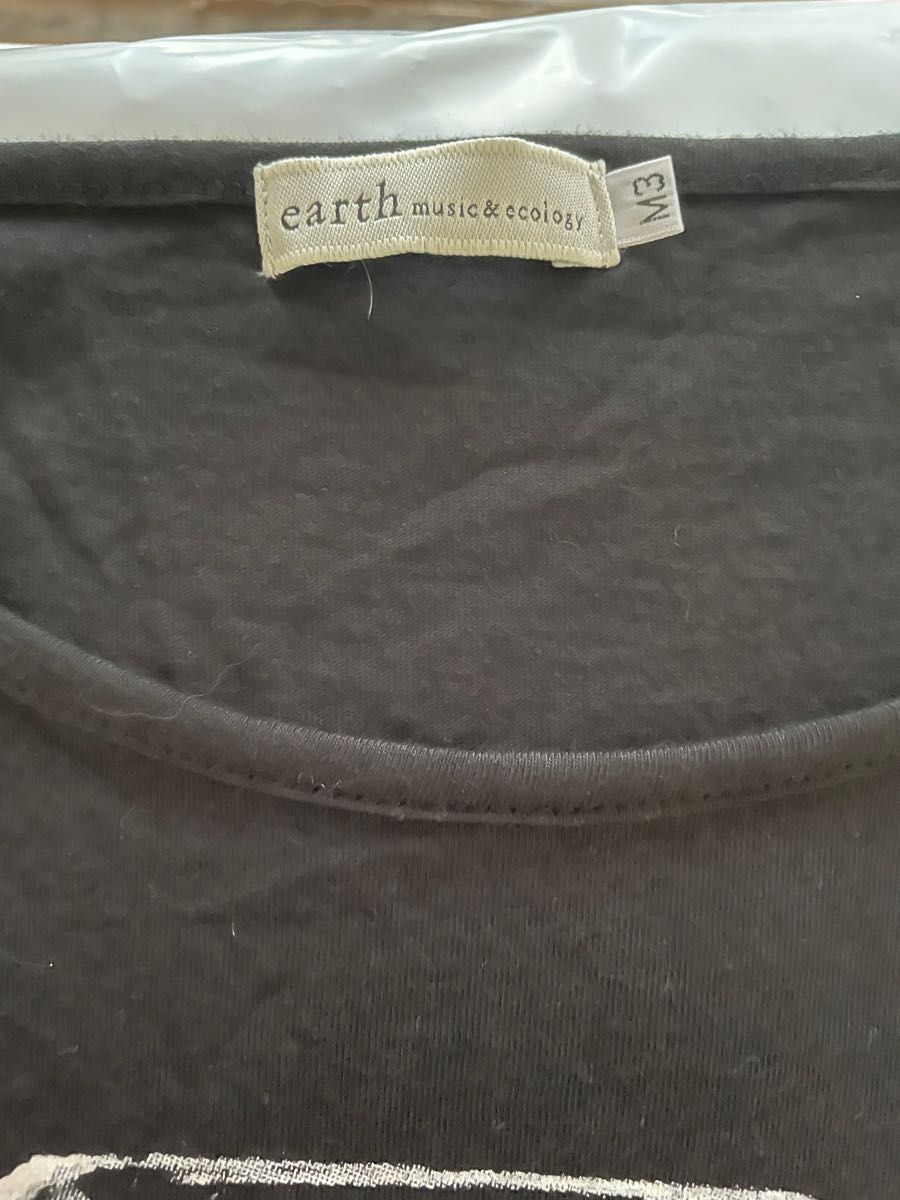 earth music&ecology                            プリントTシャツ フリル袖