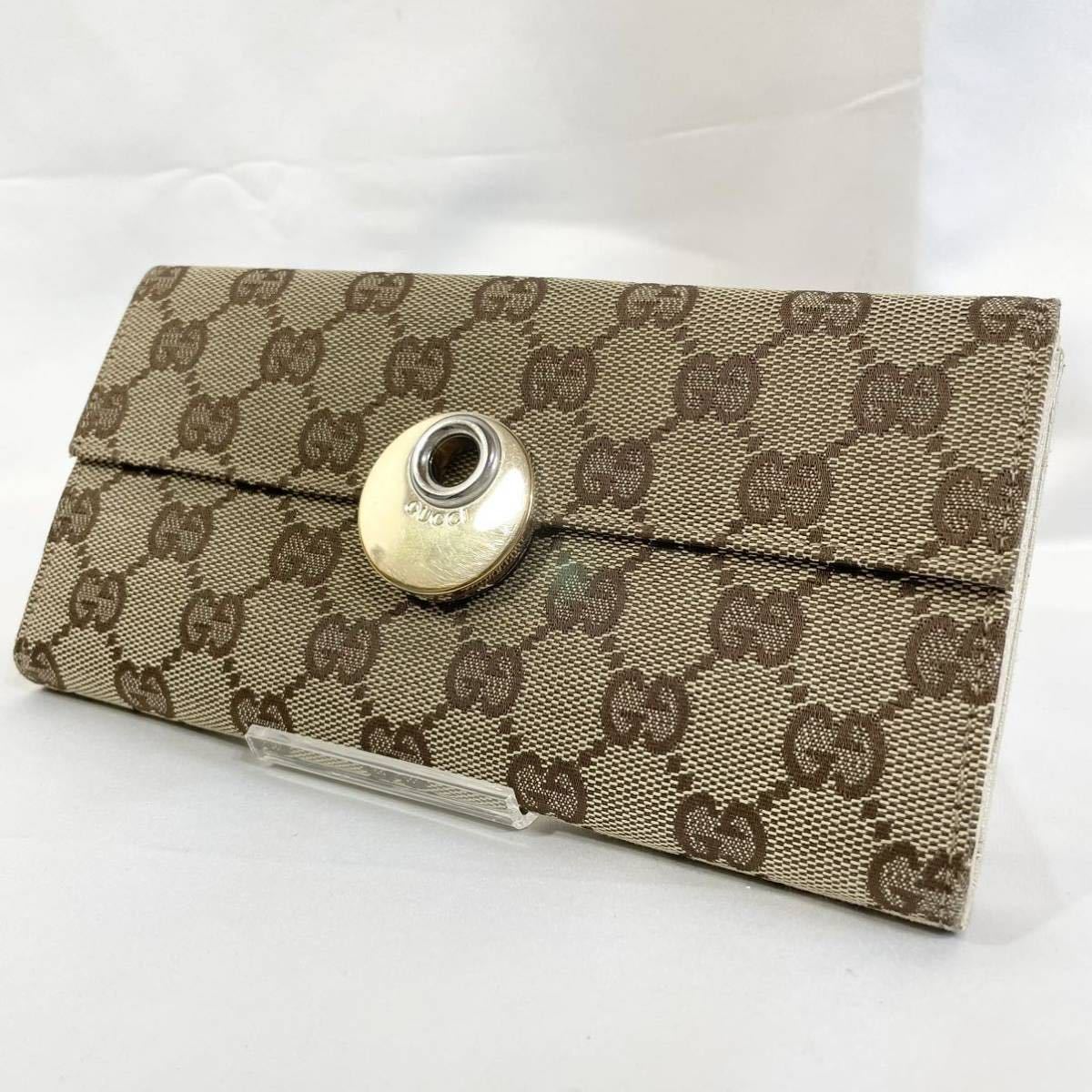 美品】 正規品 GUCCI グッチ 長財布 GGキャンバス エクリプス ホワイト