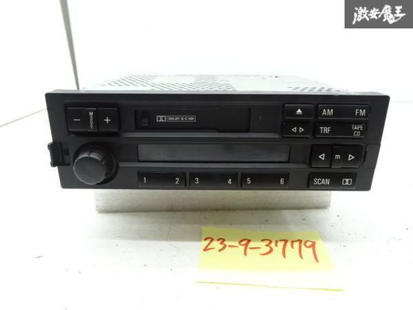 【実働】BMW 純正 E36 3シリーズ 左ハンドル カセット テープ プレーヤー デッキ ラジオ AM FM オーディオ C33 DIN JAPAN 1DIN 棚A-3-3_画像1