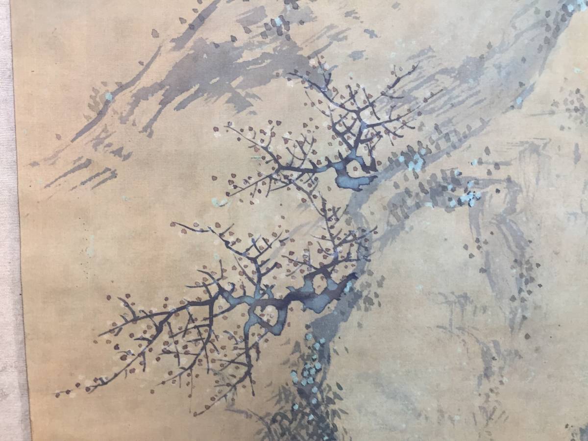 模写 】『 掛け軸 画作 』 ⑪ 掛軸 絹本 日本画 山水画 巻物 模写 】『 掛け軸 画作 』 ⑪ 掛軸 絹本 日本画 山水画 巻物