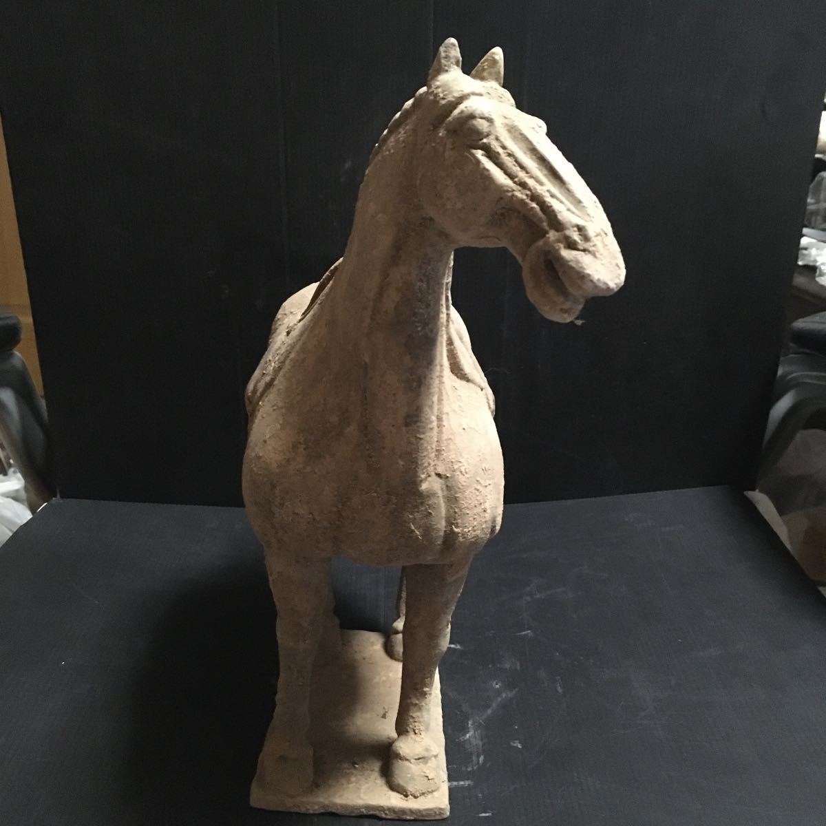 唐時代 加彩 土器 馬 馬俑 中国 中国骨董品 発掘品 遺跡 副葬品 王族