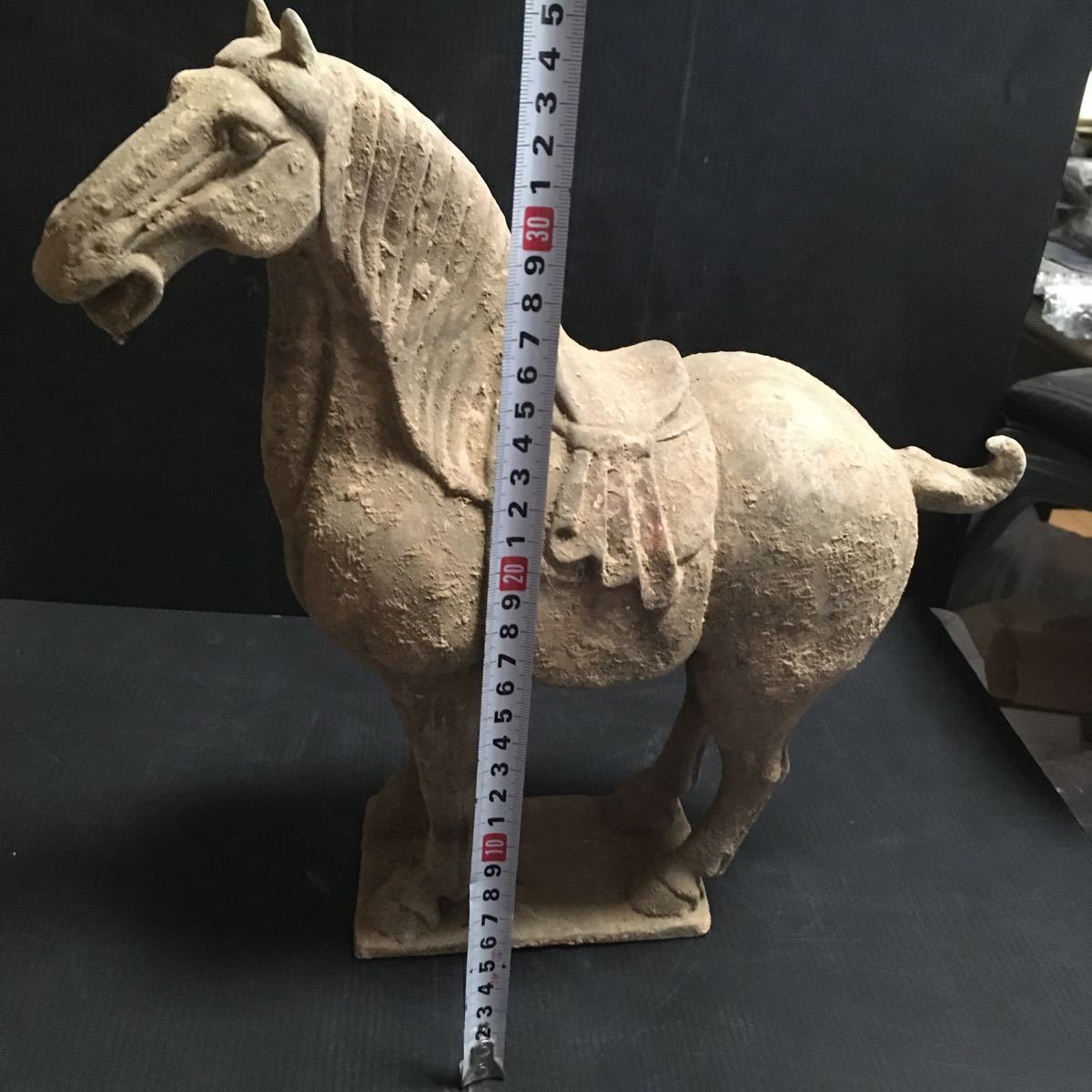 唐時代 加彩 土器 馬 馬俑 中国 中国骨董品 発掘品 遺跡 副葬品 王族