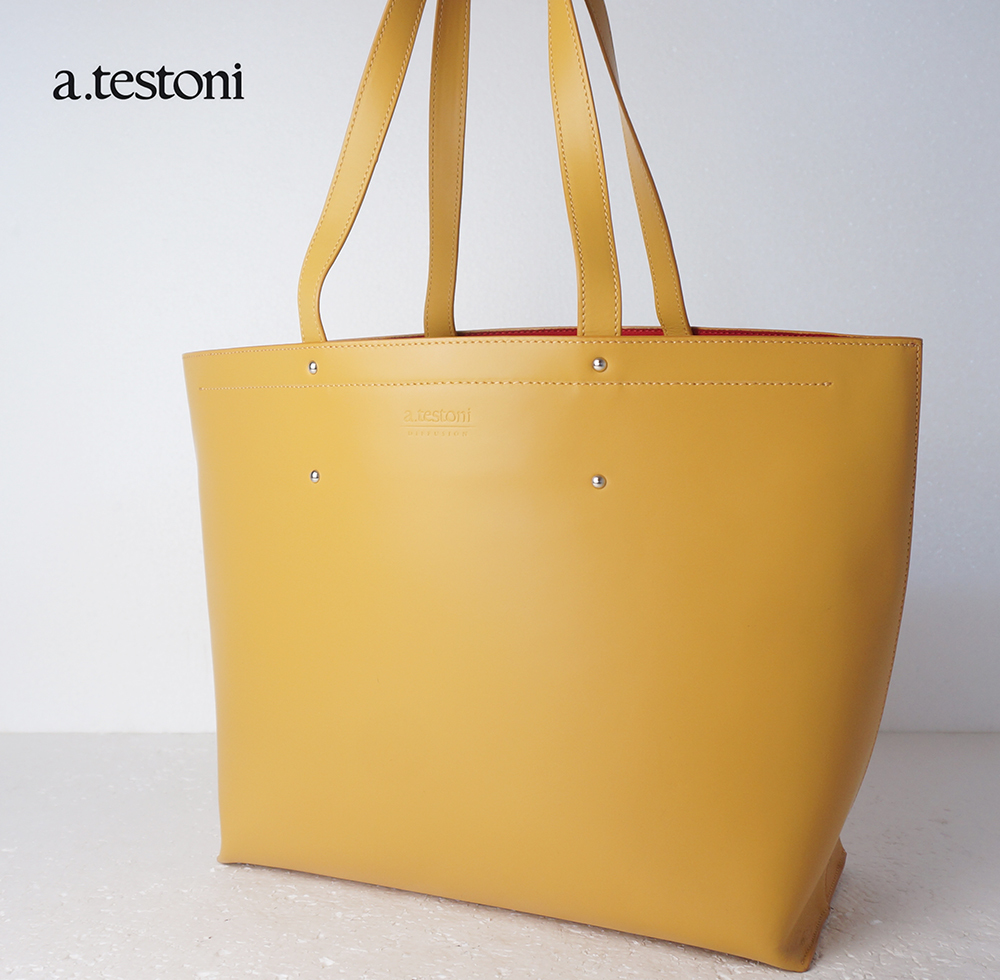 税込】 ア a.testoni イタリア製 美品 テストーニ 1809 ブラウン系 鞄