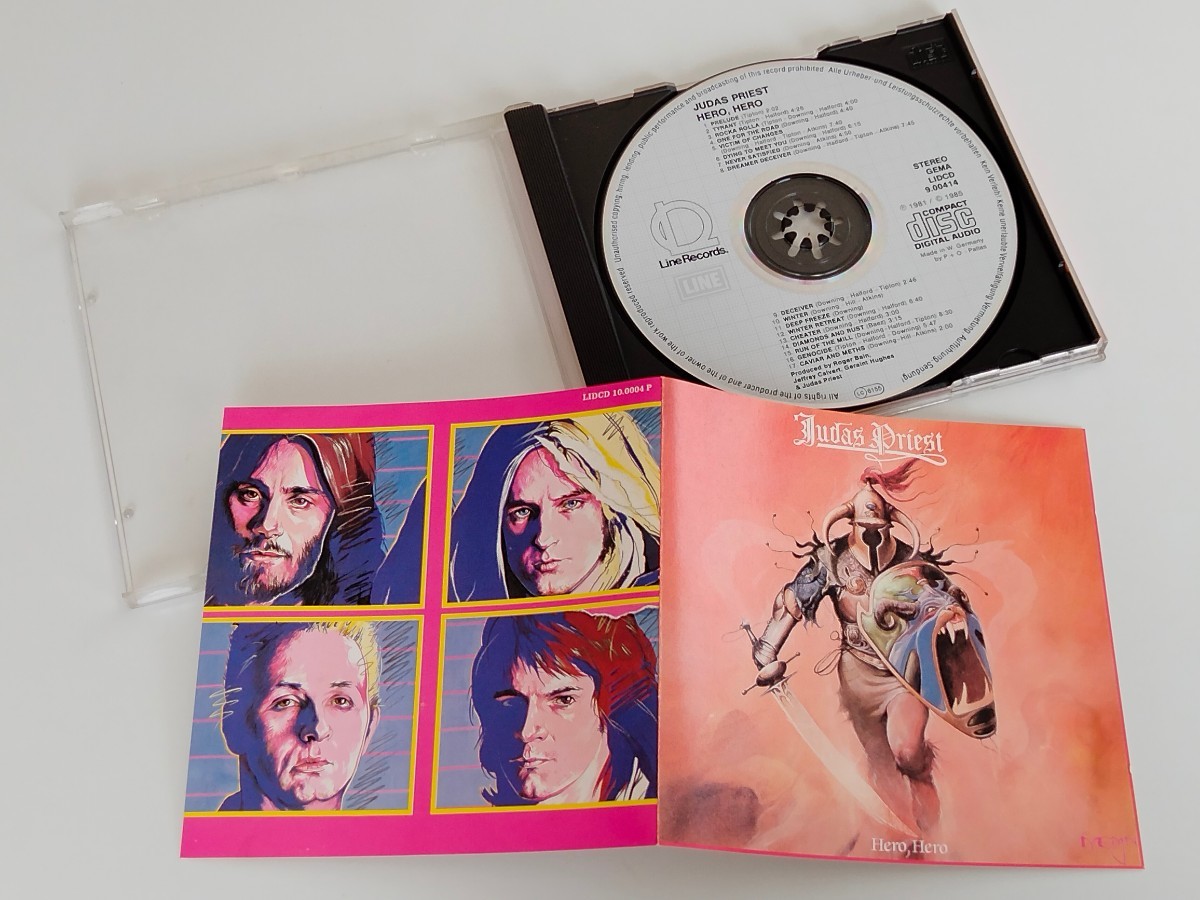 【87年初CD化/西独Ori】Judas Priest / Hero,Hero CD LINE RECORDS W.GERMANY LIDCD9.00414 メタルゴッド初期編集盤,Tyrant,Genocide,_画像3