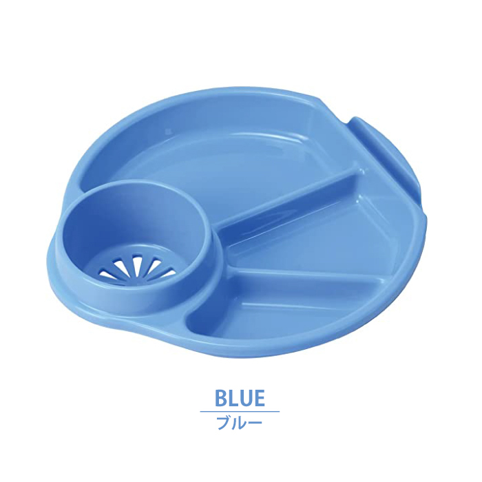  one plate тарелка перегородка . легкий 22×20.5×4.5cm пластик пластик круглый круг форма сделано в Японии раунд plate голубой M5-MGKPJ03019BL