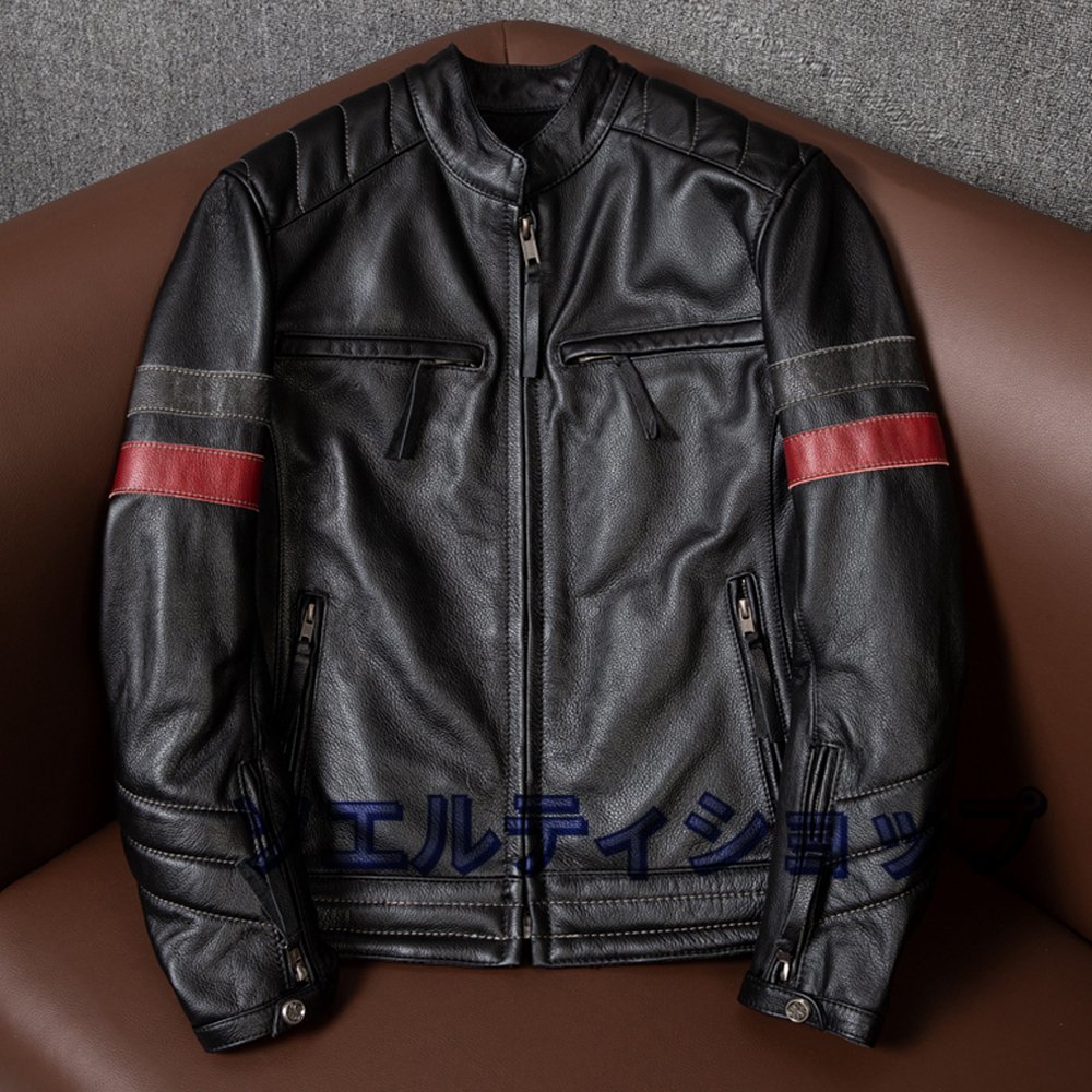 レザージャケット メンズ ハレージャケット　バイクジャケット　秋冬　ライダース 牛革 本革革ジャン S～5XL_画像1