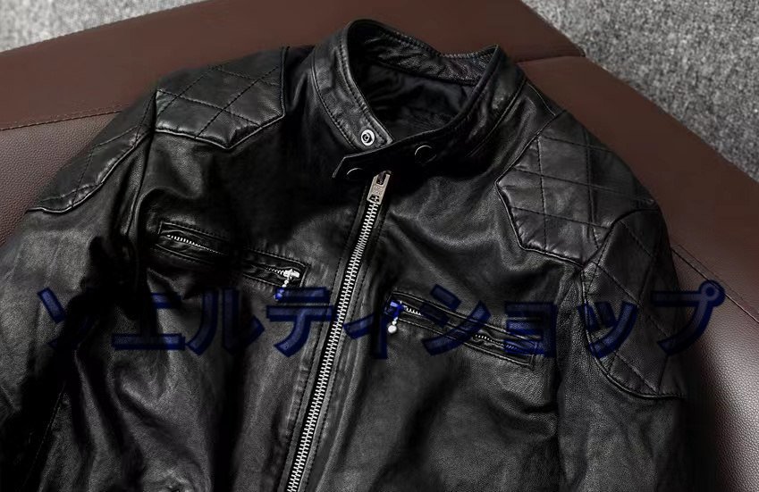 ライダースジャケット シングルライダース バイクレザー シープスキン羊革 本革 革ジャン レザージャケット メンズファッション S~5XL ライダースジャケット シングルライダース バイクレザー シープスキン羊革 本革 革ジャン レザージャケット メンズファッション S~5XL