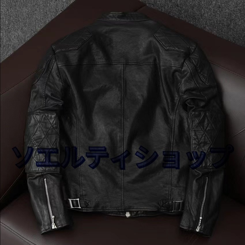 ライダースジャケット シングルライダース バイクレザー シープスキン羊革 本革 革ジャン レザージャケット メンズファッション S~5XL ライダースジャケット シングルライダース バイクレザー シープスキン羊革 本革 革ジャン レザージャケット メンズファッション S~5XL