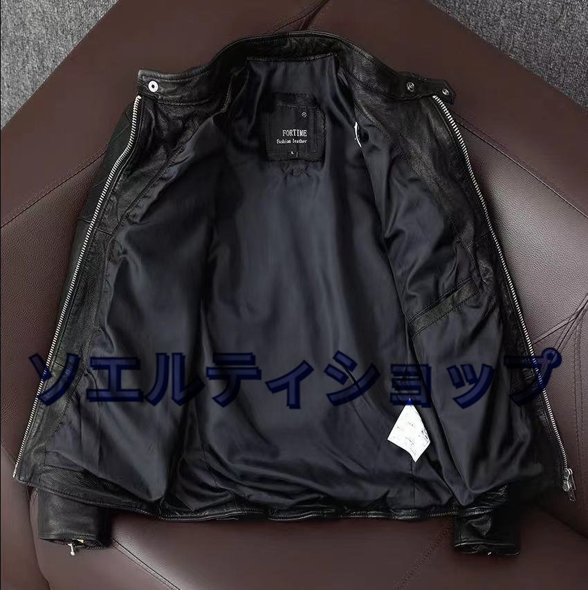 ライダースジャケット シングルライダース バイクレザー シープスキン羊革 本革 革ジャン レザージャケット メンズファッション S~5XL ライダースジャケット シングルライダース バイクレザー シープスキン羊革 本革 革ジャン レザージャケット メンズファッション S~5XL