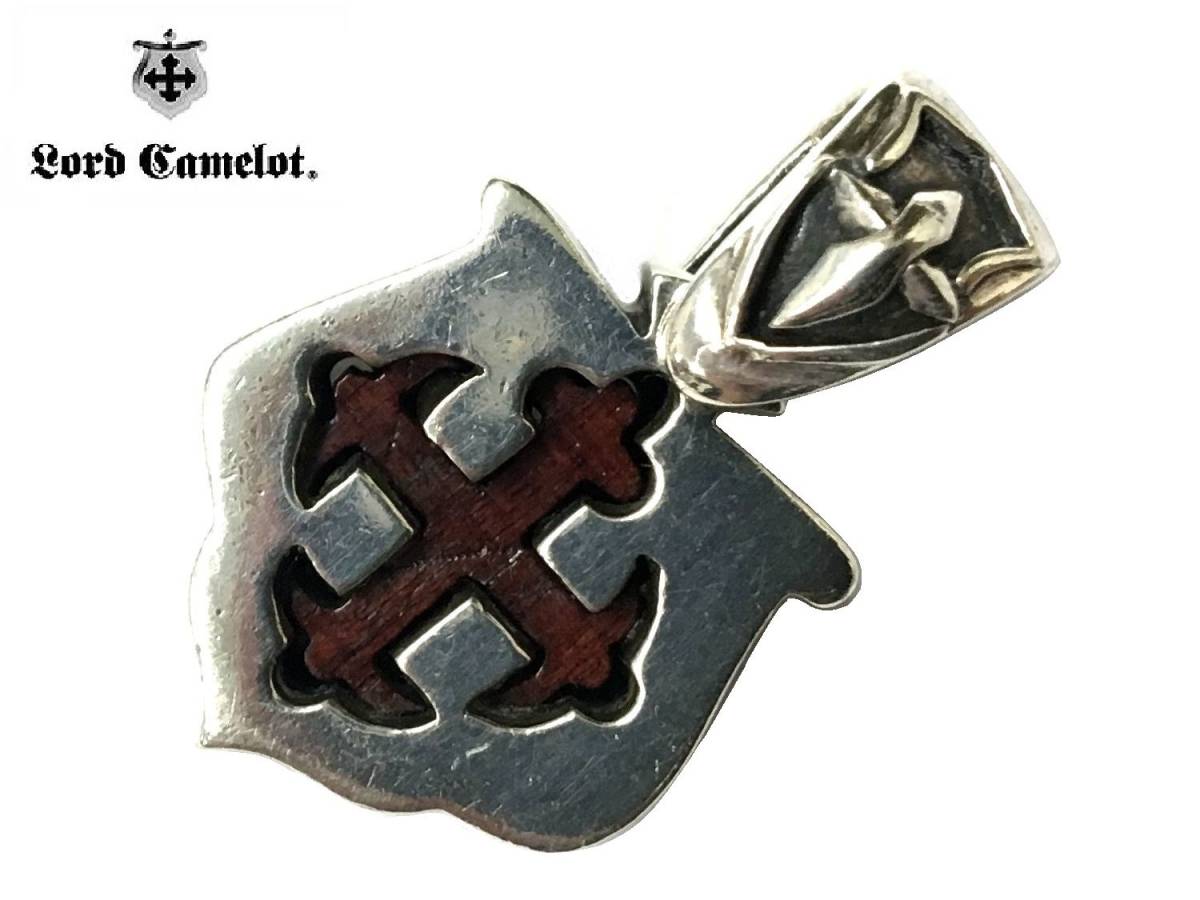 Lord Camelot Lord Camelot LC-400S silver Logo wood Cross pendant top necklace 