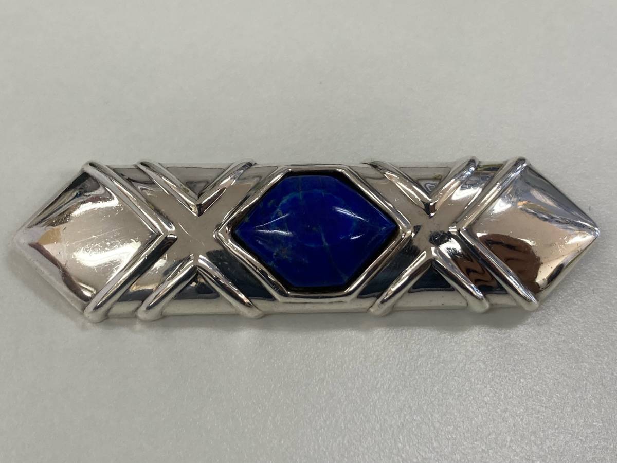 Yamada Tokyo Lapis Lazuli Brooch 925S Гравирован [вес: около 24,4 г] [Цвет: серебро (серебро)]]