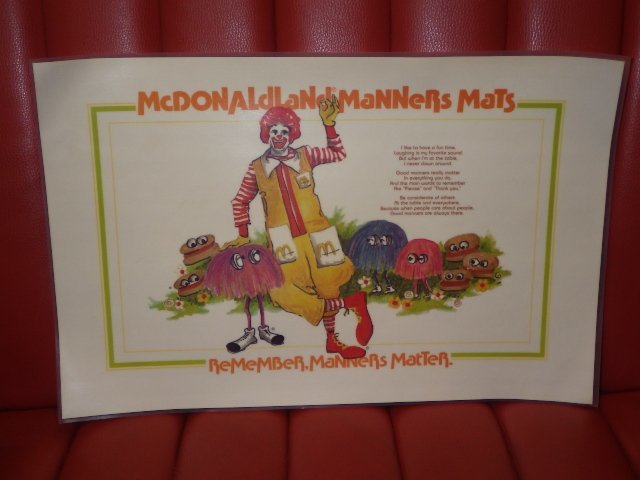 70’S★McDonald’s Manners Mats★ポスター★31★ビンテージ★マクドナルド★アート★壁掛け★プレースマット★サーカス★ピエロ★USA雑貨_画像2