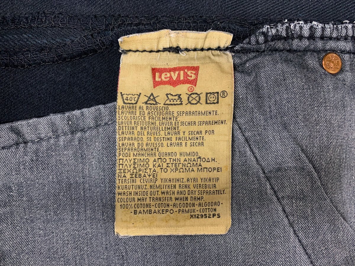 Levi’s (リーバイス) 501 デニム ジーンズ パンツ ボタン裏275 501-0121 99年製 ユーロ W32 L34 裾上げ有 黒 メンズ /036_画像6