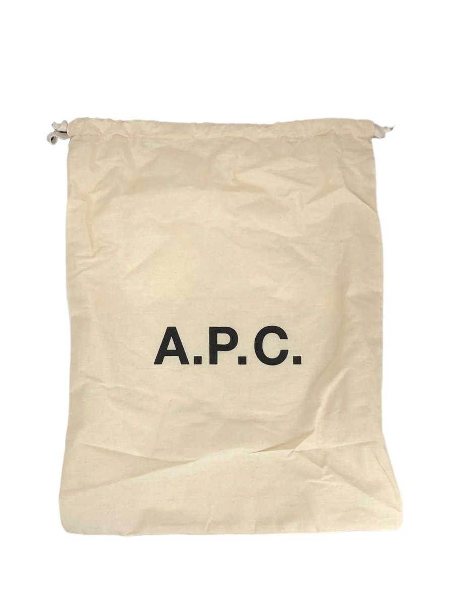 A.P.C. (アーペーセー) ジュート キャンバス×レザー バケツバッグ ショルダーバッグ Sac Helene LIADV F61302 LZZ ベージュ×黒（TN) /078_画像9