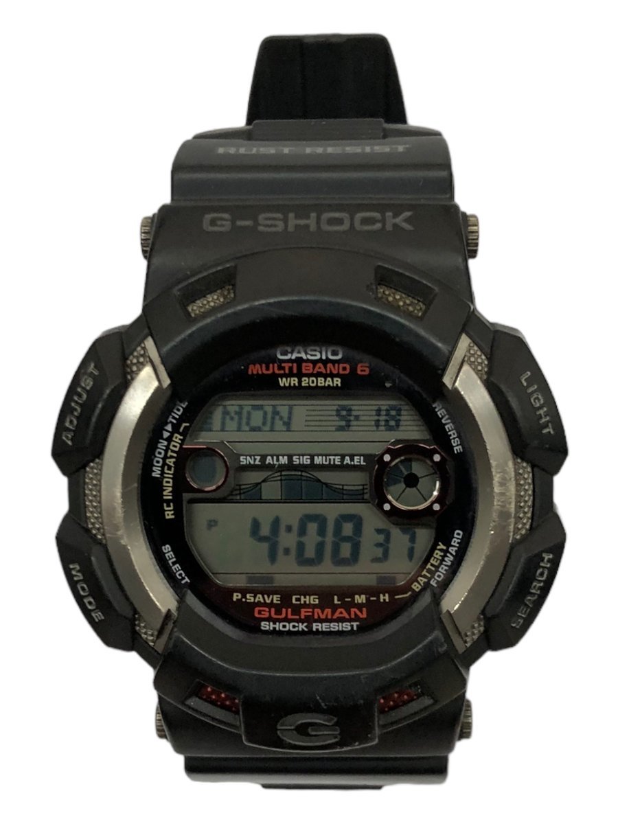 CASIO (カシオ) G-SHOCK Gショック GULFMAN ガルフマン デジタル腕時計 電波ソーラー チタン ラストレジスト GW-9110 ブラック メンズ/091