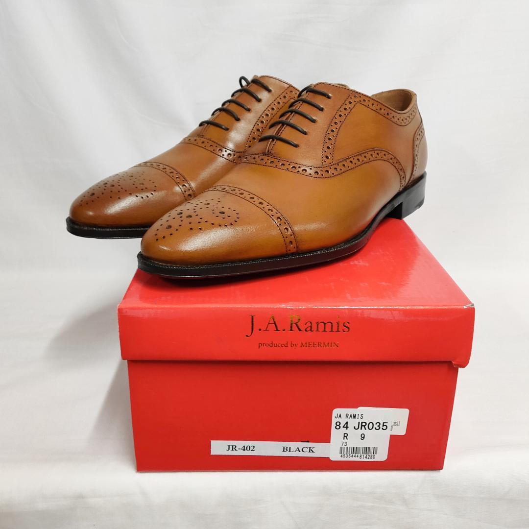 ○☆新品 未使用 J.A.Ramis 内羽根 セミブローグシューズ ブラウン-
