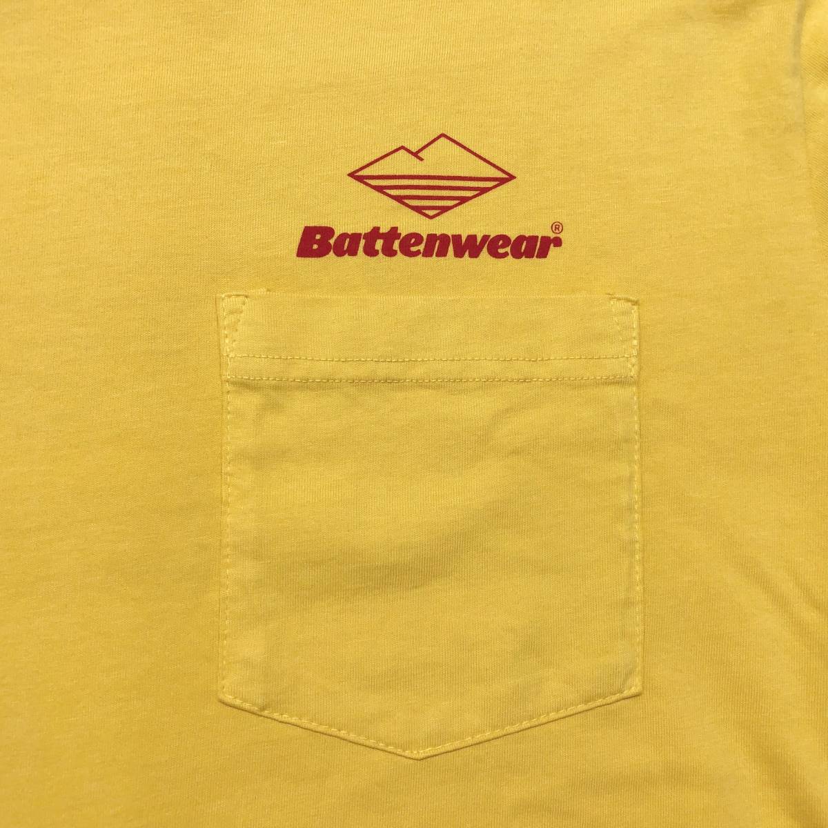 ○★新品未使用　BATTENWEAR（バテンウェア）　長袖ポケットロゴTシャツ　S (USサイズ)　マスタード★○