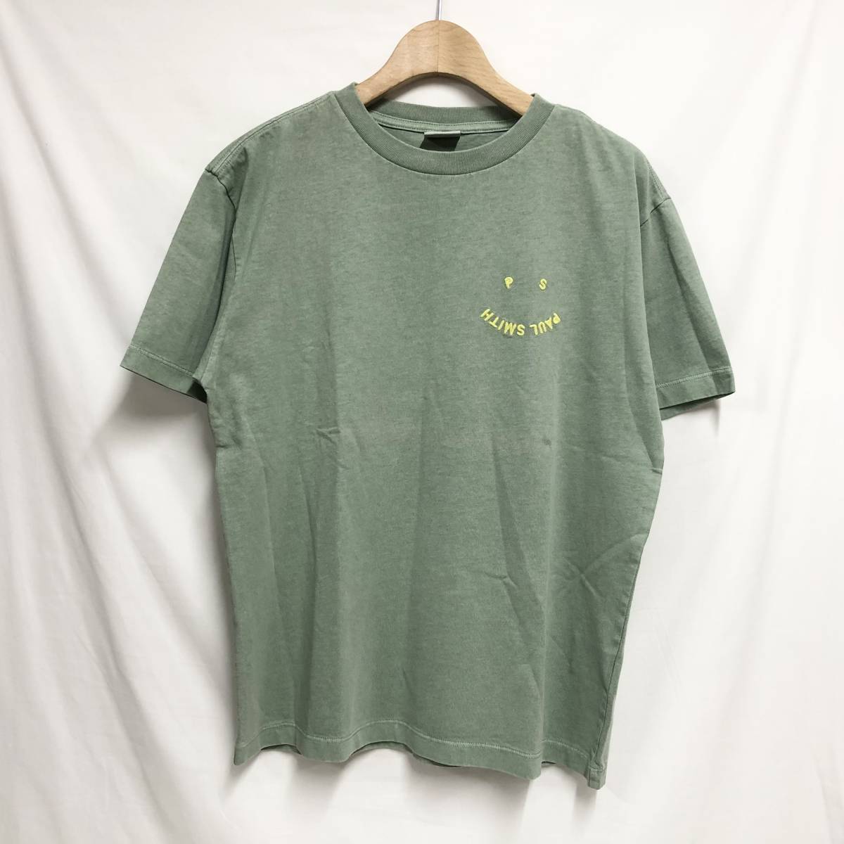○★訳有り 新品未使用 PS Paul Smith(ピーエス ポール・スミス) Happy ヴィンテージTシャツ M グリーン系★○