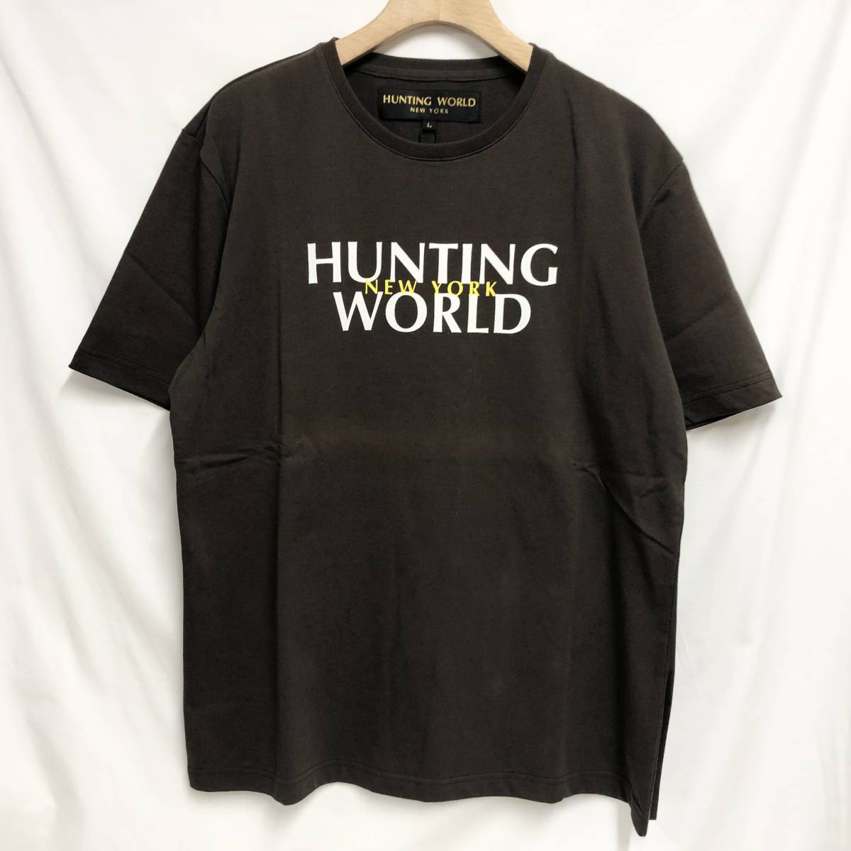 ○★訳有り 新品未使用　HUNTING WORLD（ハンティング・ワールド）　Tシャツ　L　ブラウン★○_画像1