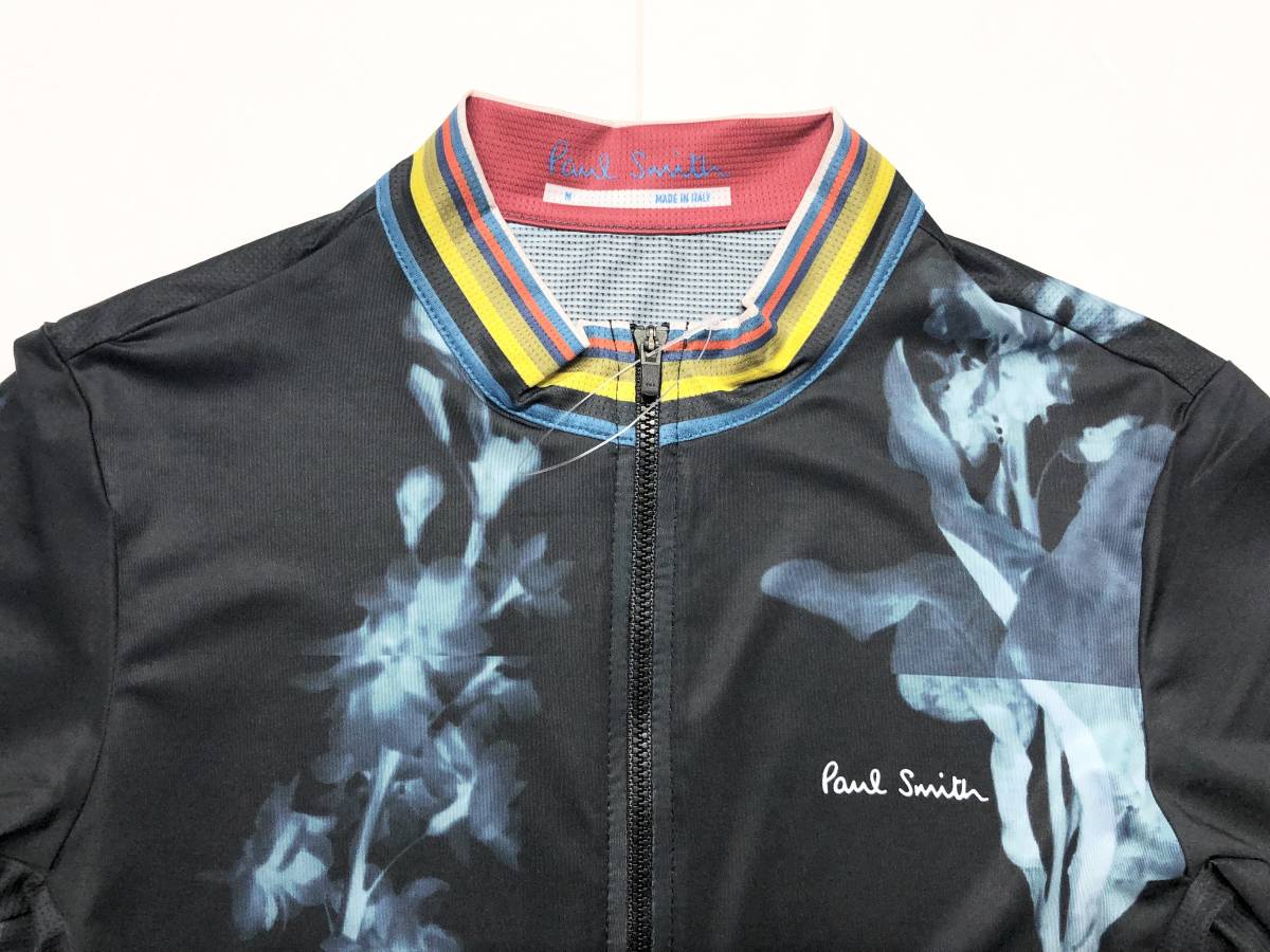 ○★新品未使用　Paul Smith（ポール・スミス）　フラワーストライプ サイクリングジャージ　M　ブラック★○