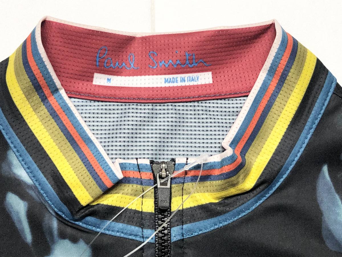 ○★新品未使用　Paul Smith（ポール・スミス）　フラワーストライプ サイクリングジャージ　M　ブラック★○