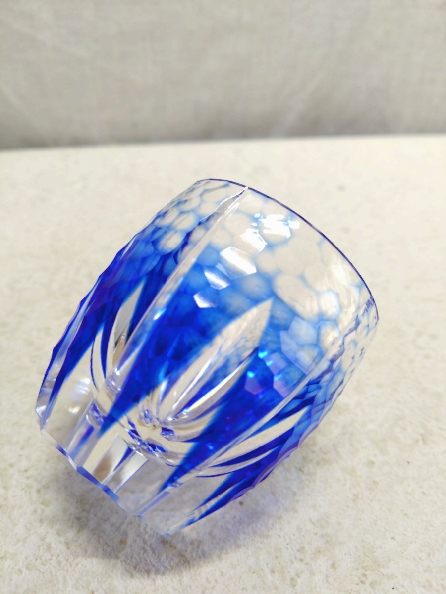 HOYA 最高級 江戸切子 ハンドカット 冷酒 ショットグラス(バカラ 江戸