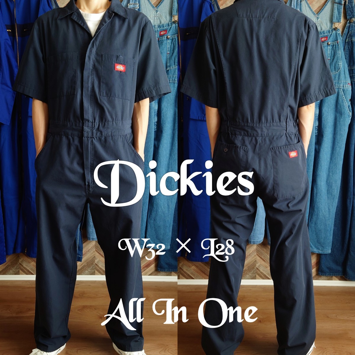 Dickies ディッキーズ M つなぎ 古着 ブラウン 作業着