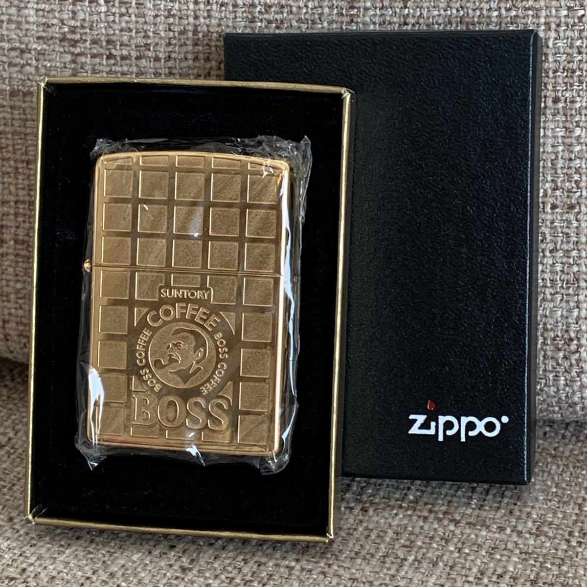 送料無料！新品未使用品 ZIPPO オイルライター ジッポーライター SUNTORY BOSS サントリーボス 非売品_画像1